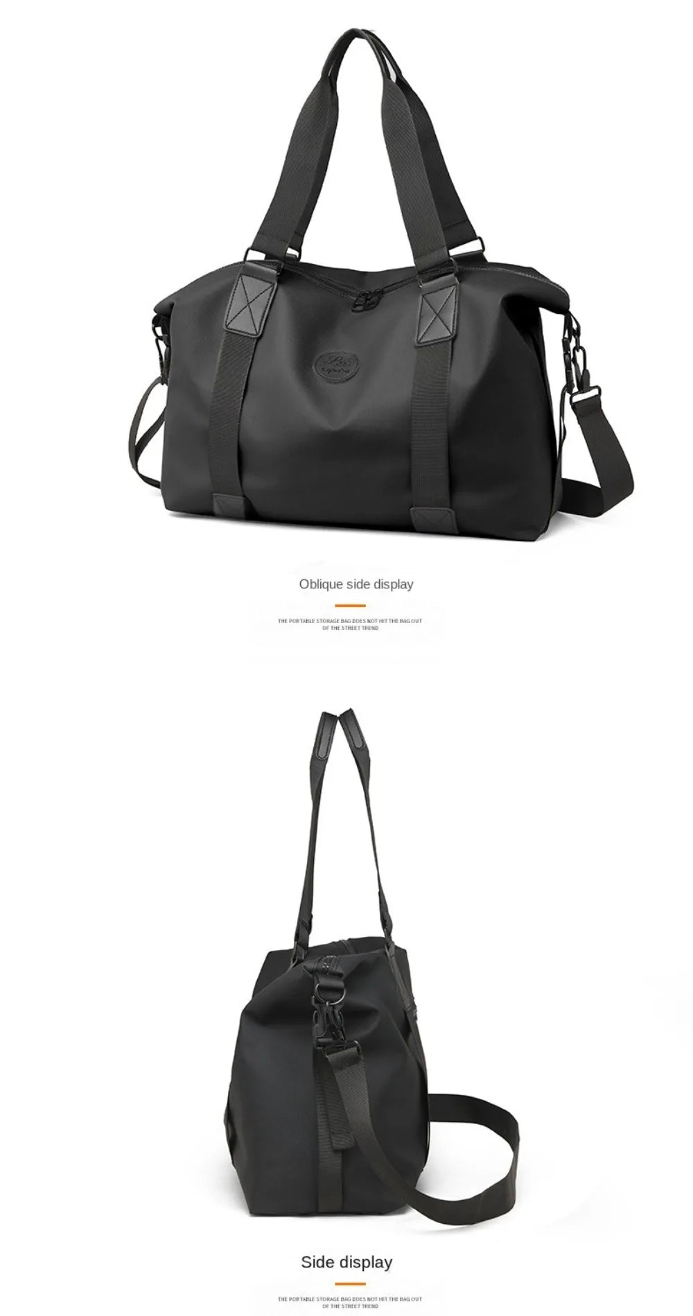 Large-Capacity Womens Travel Tote Bags Solid Color with Zipper Gym Fitness HandBag Overnight Bag Duffel Bag Sports Shoulder Pack