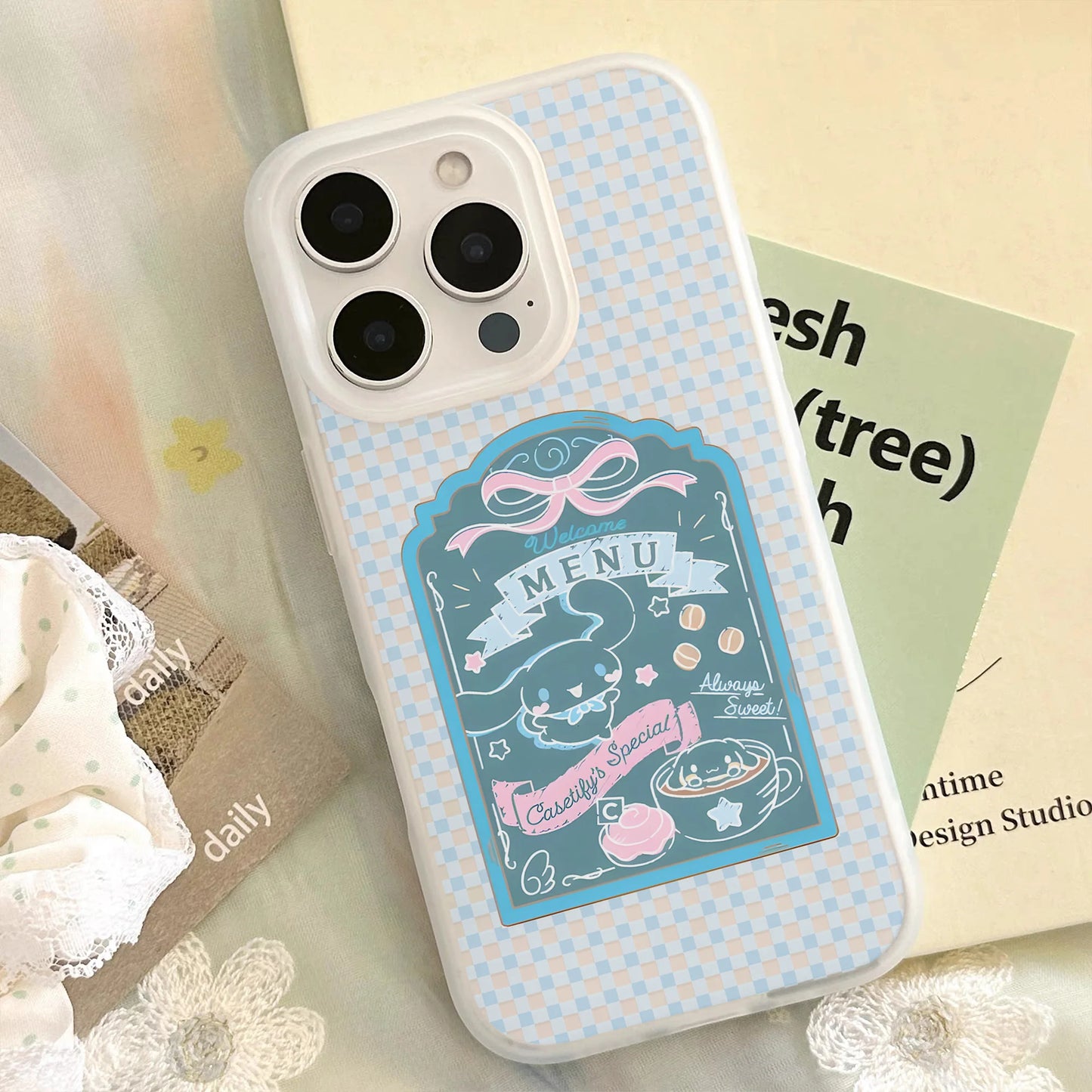 Cute Cinnamoroll Transparent Clear Frosted Shockproof Phone Case for IPhone 17 16E 16 15 14 Plus 13 12 11 Air Plus Pro X XR Max