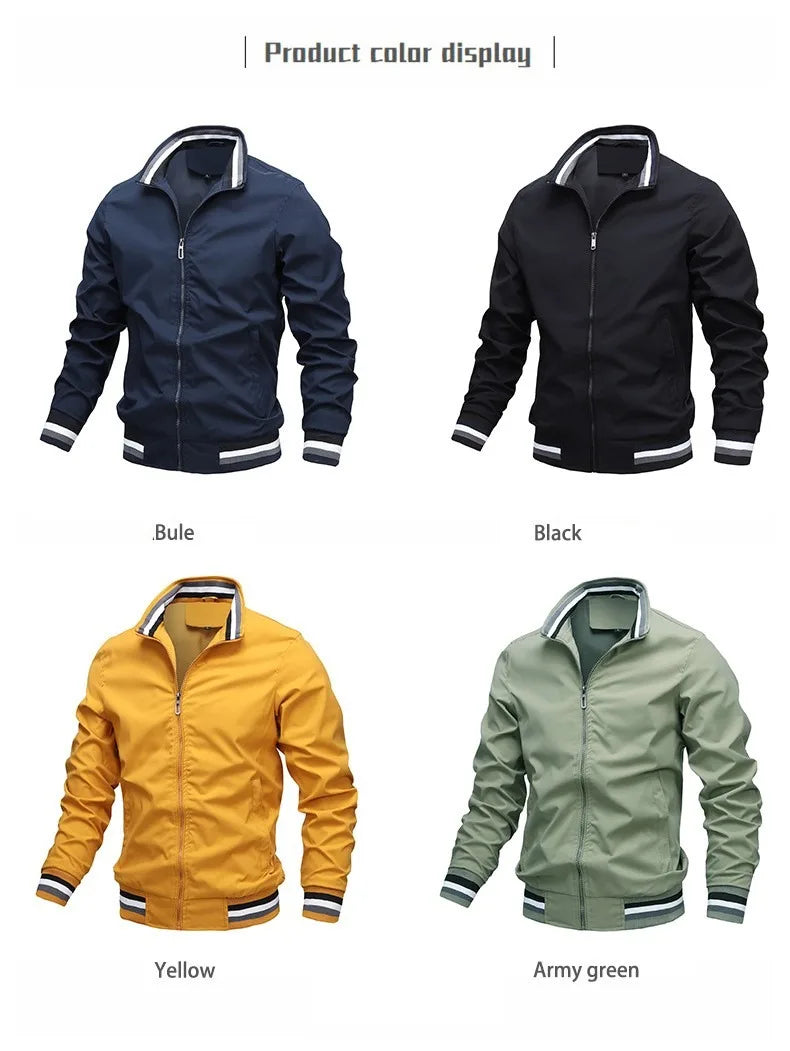 Autumn Winter Men's Stand Collar Casual Zipper Jacket Outdoor Sports Coat For Harley Davidson Motorcycle Styling Accessories