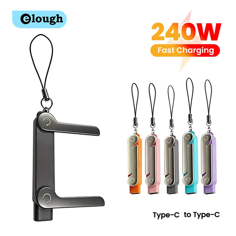 240W Fast Charging Bracket Adapter Portable Type C Male To Type C Female Converter With Foldable Phone Stand for iphone 15 16 17