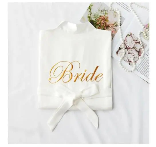 Summer Lace Sleepwear Bride&Bridemaid Wedding Robe Gown Solid Embroidery Kimono Bathrobe Women Casual Home Night Dress M L Xl