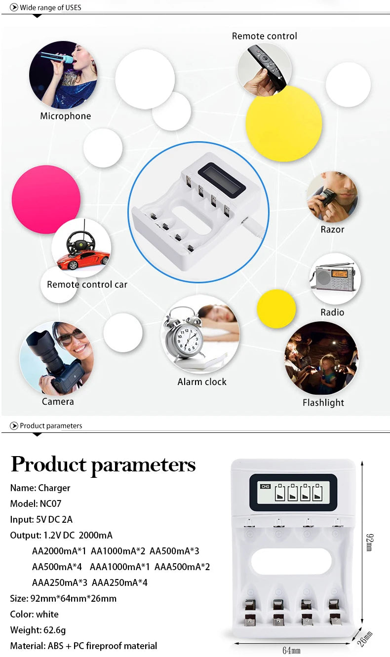 PALO 1.2V AA Rechargeable Batteries 3000mAh aa Ni-MH 100% Original High Capacity Current AA Battery Rechargeble For Camera Toys