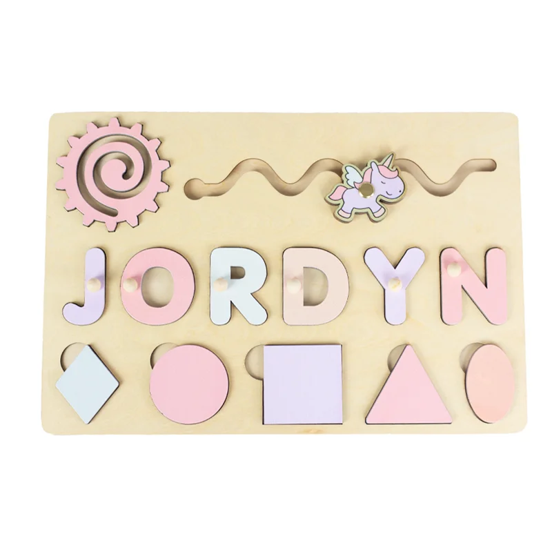 Montessori Personalised Wooden Puzzle Baby Custom First Name Puzzle Customization Letter Board Gift Child Jigsaw Educational Toy