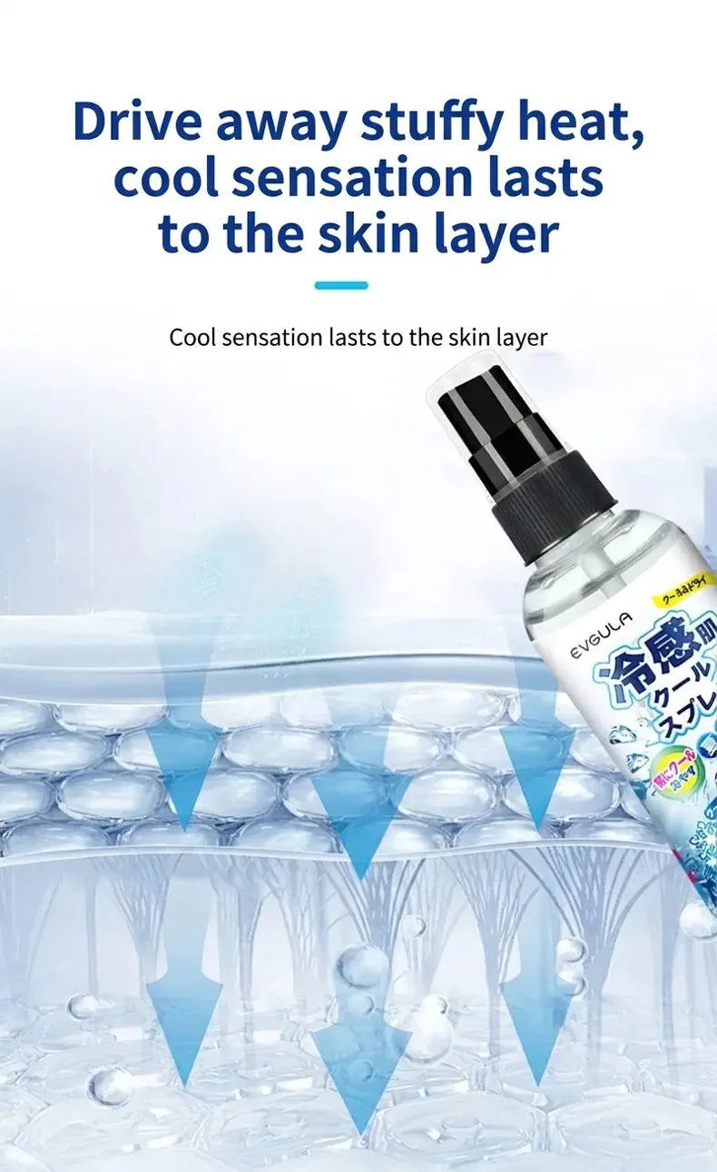 Cooling spray gentle and non-irritating for summer outdoor sports fitness student military training and preven