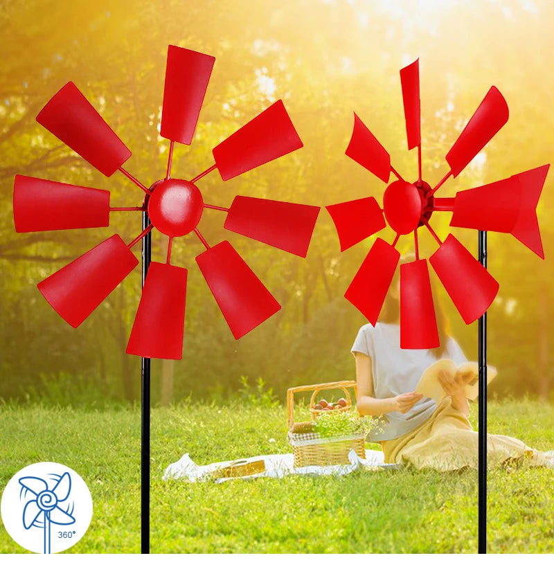 1PCS Creative Metal Rotating Windmill Outdoor Decoration Wrought Iron Windmill Pastoral Decoration Garden Courtyard Arrangement