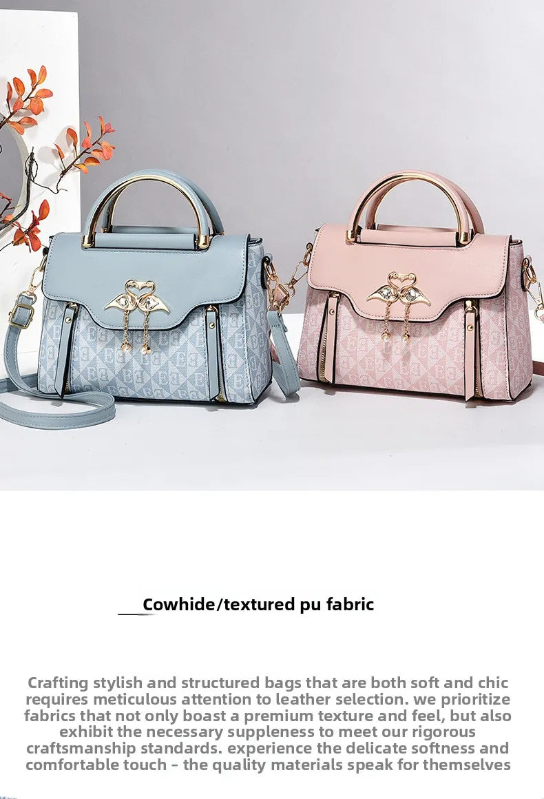 Women's Handbag, New Fashion Trend, Embossed Solid Color, Versatile Casual Shoulder and Crossbody Bag for Women