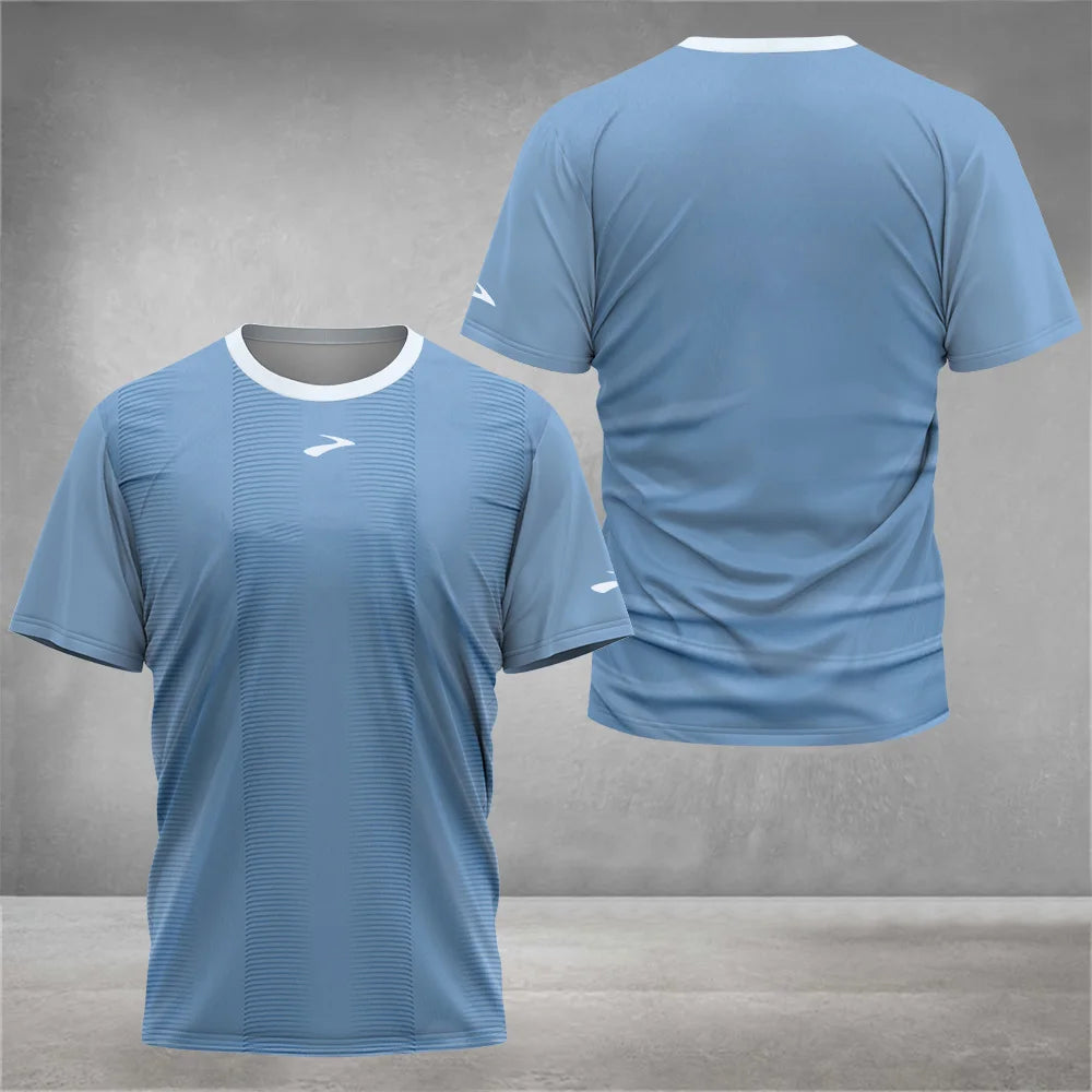 New Men's Crew Neck T-shirt Top Summer Holiday Lightweight Beach Short Sleeve Tee Tennis Badminton Volleyball Casual T-Shirt top
