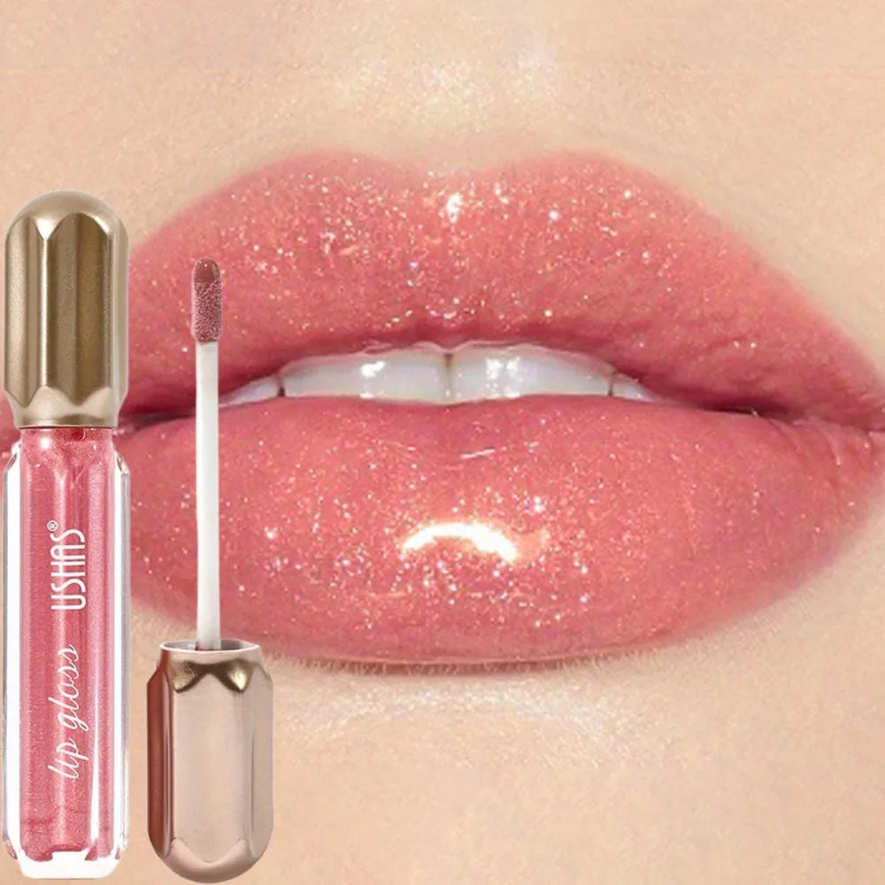 Mirror Pearl Lip Gloss Waterproof Long Lasting Moisturizing Lipstick Shine Glitter Lip Glaze Women Non Stick Cup Lip Tint Makeup