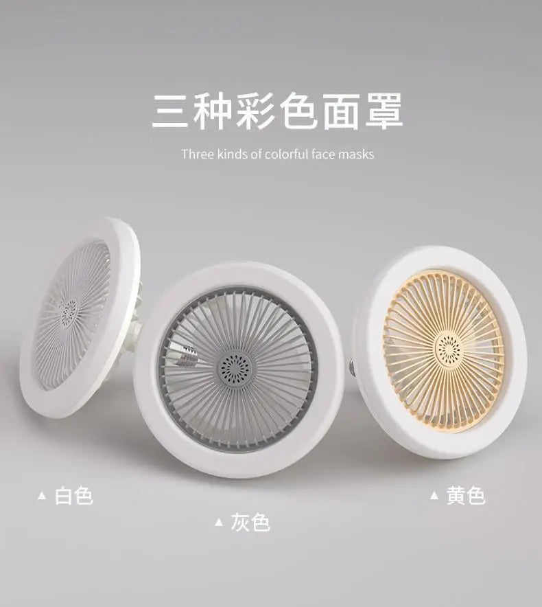 LED Ceiling Fan with E27 Screw and Remote Control, Oscillating Ceiling Fan with Adjustable Speed, Quiet for Bedrooms (124)