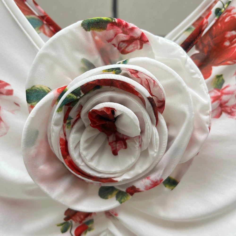 Handmade Floral Women's T Shirt Y2k Pleated Slim Temperament Elegant Round Neck Long Sleeve Blouse 2025 Early Spring New