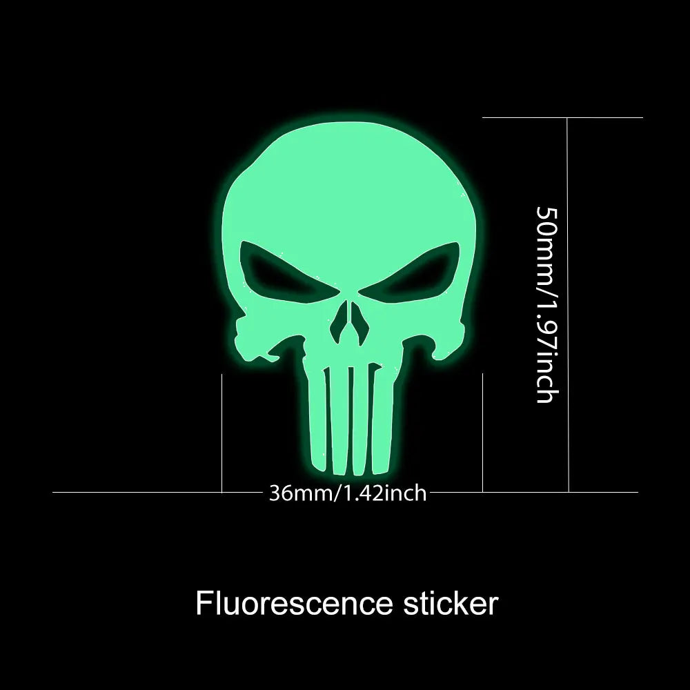 Skull Stickers Car Waterproof Decal Reflective Vinyl Punisher Sticker for Auto Door Window Rearview Mirror Bumper Decoration