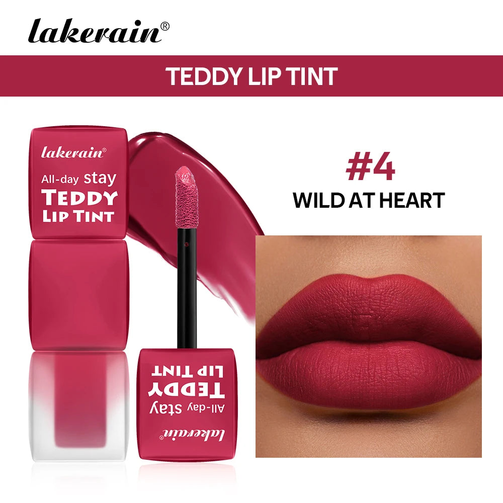 6pcs/set Teddy Velvet Non-stick Cup Lip Glaze Matte Lipstick Waterproof Longlasting Color Liquid Silky Saturation High Lip Gloss