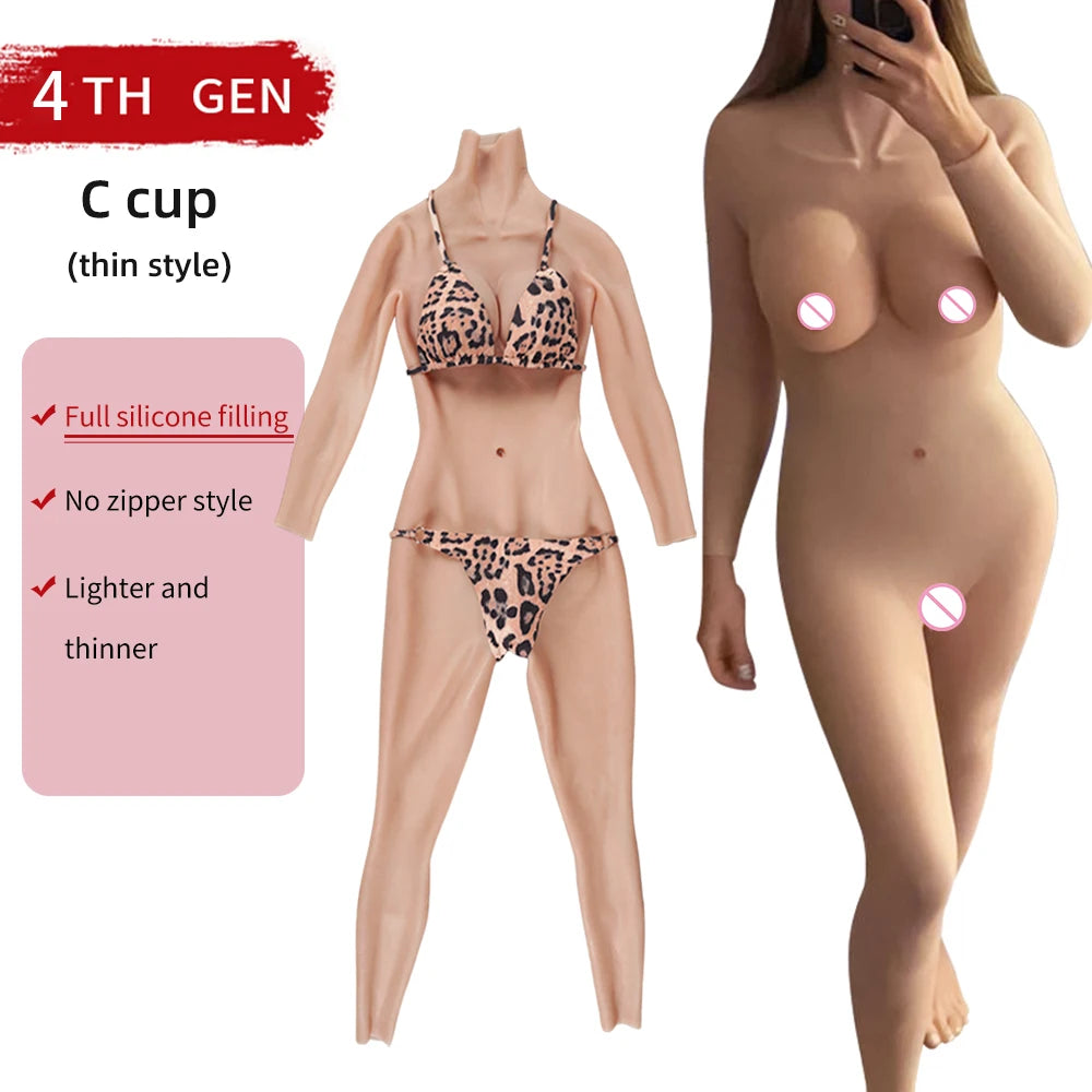 Eyung Full Body Silicone Onesie No Oil Crossdresser Sissy  Shemale Drag Queen Silicone Bodysuit  Silicone Breast Forms Suit