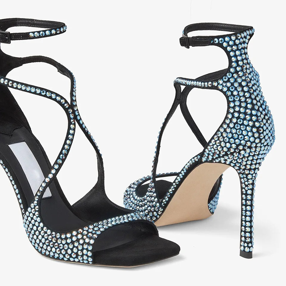 Summer New Fashionable High-heeled Women's Open Toed Sandals Dance Shoes Party Sexy 34-44 Large Women's Shoes