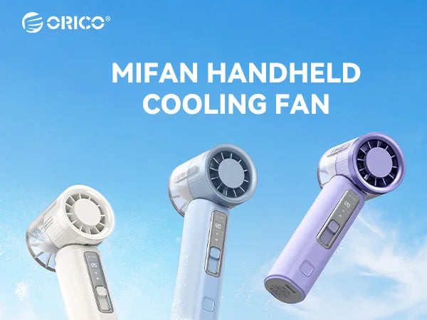 ORICO Portable Handheld Turbo Fan TEC Semiconductor Cold Cooling Mini Pocket Fan 120 Speed Digital Display Rechargeable Travel O