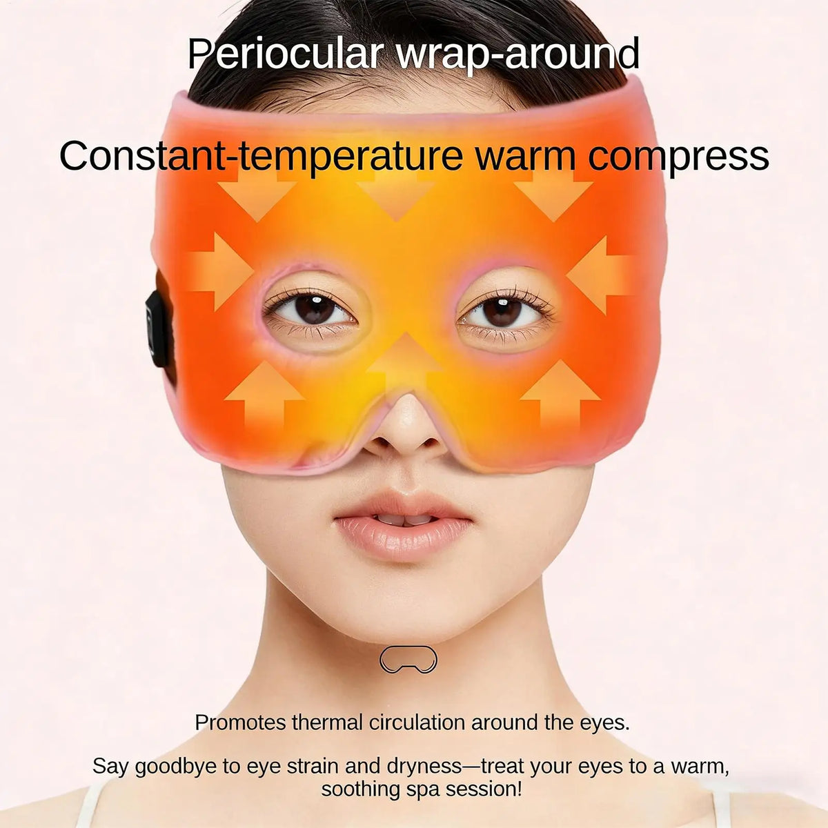 Sinus Heating Pad Adjustable Temperature USB Powered Heated Relief Mask Pain Pressure Tension Hot Compress Eye Therapy