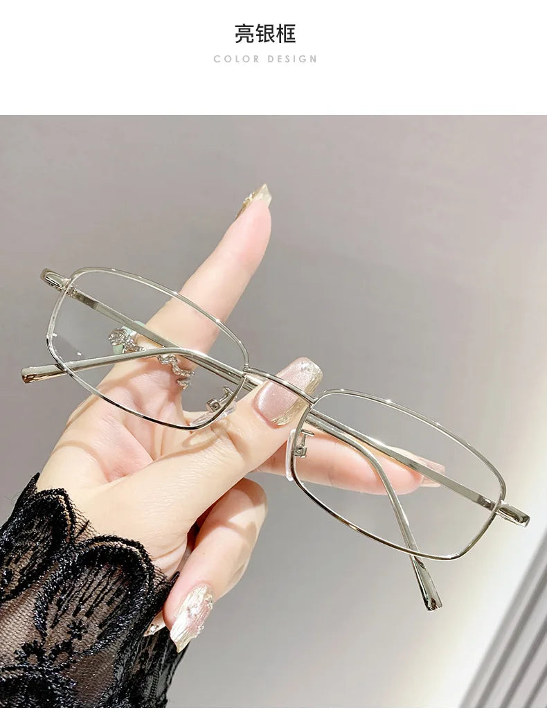 Intelligent Photochromic Myopia Glasses Women Retro Trendy Minus Sight Sunglasses 2 in 1 Farsighted Eyewear Diopter Prescription