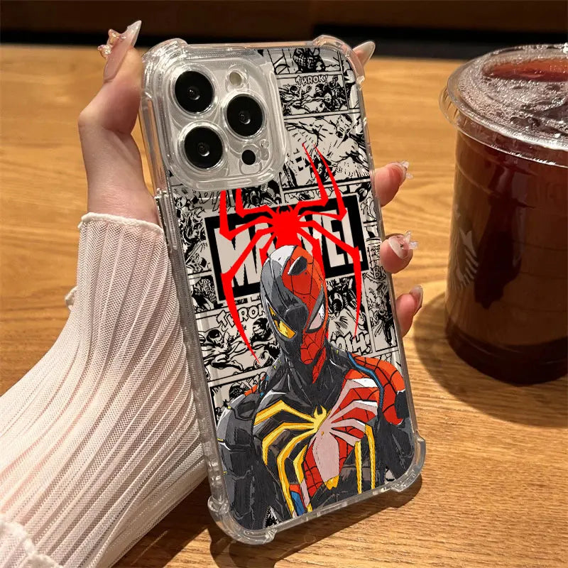 Clear Case For iPhone 17 16 15 14 13 12 11 Pro Max 16e 17e Air 13 15 Plus XS X 7 8 Shockproof Phone Cover Marvel Spider Man Gwen
