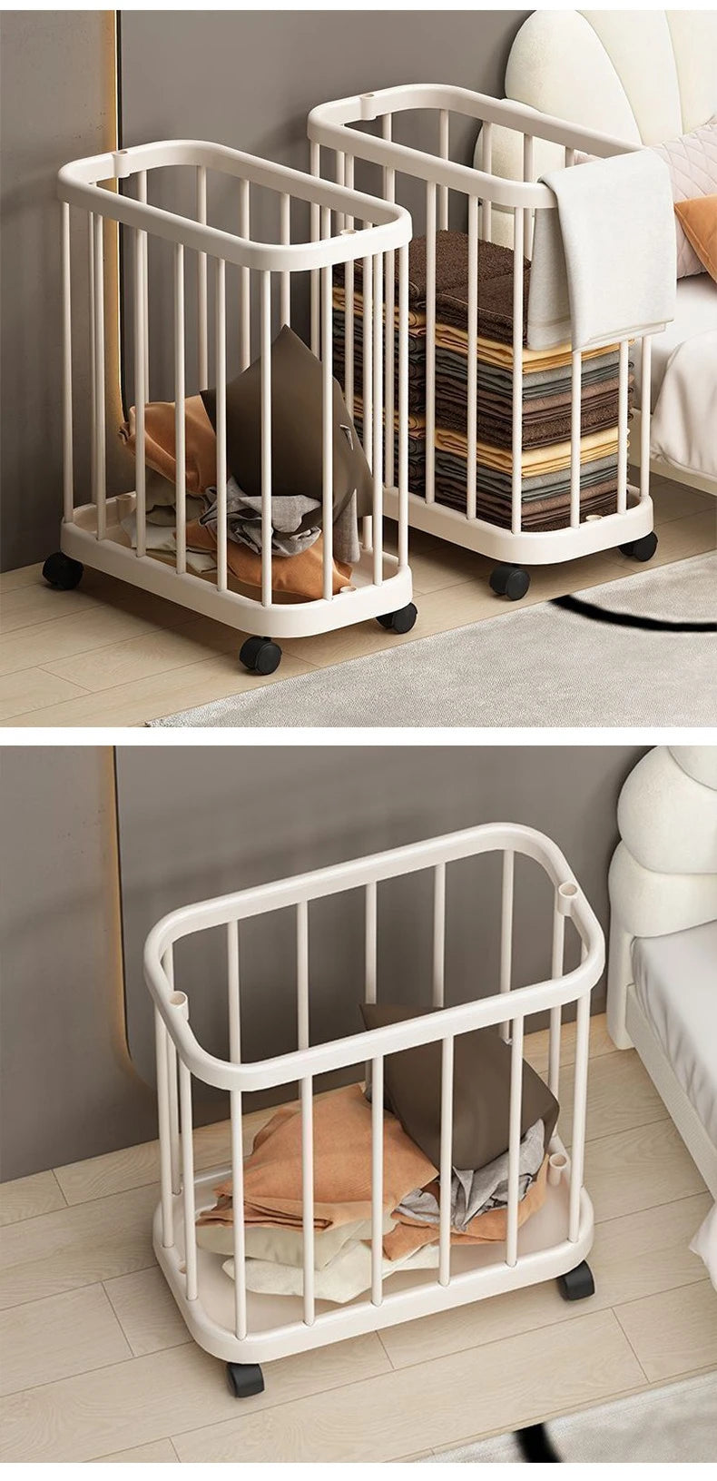 Home Portable Yoga Mat, Fitness Equipment Storage Basket, Snacks and Toys Storage Cart, Large Capacity Storage Clothes Rack