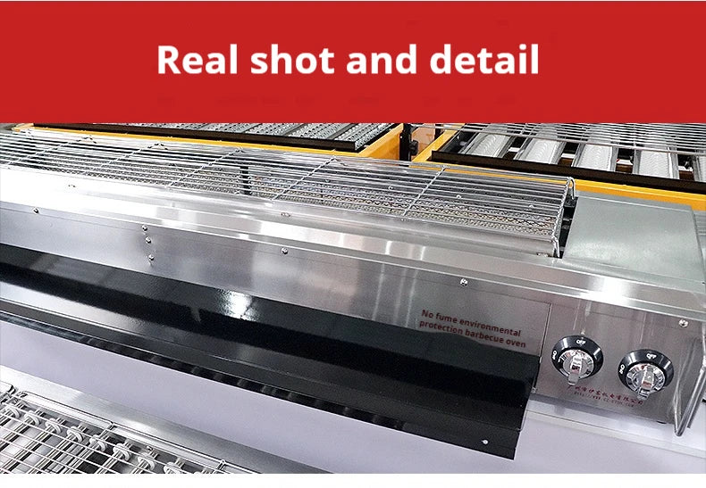 Commercial Smokeless LPG Gas Grill with Fan - Stainless Steel, Fast Heating, Auto Flameout Protection, for Oyster/Seafood BBQ