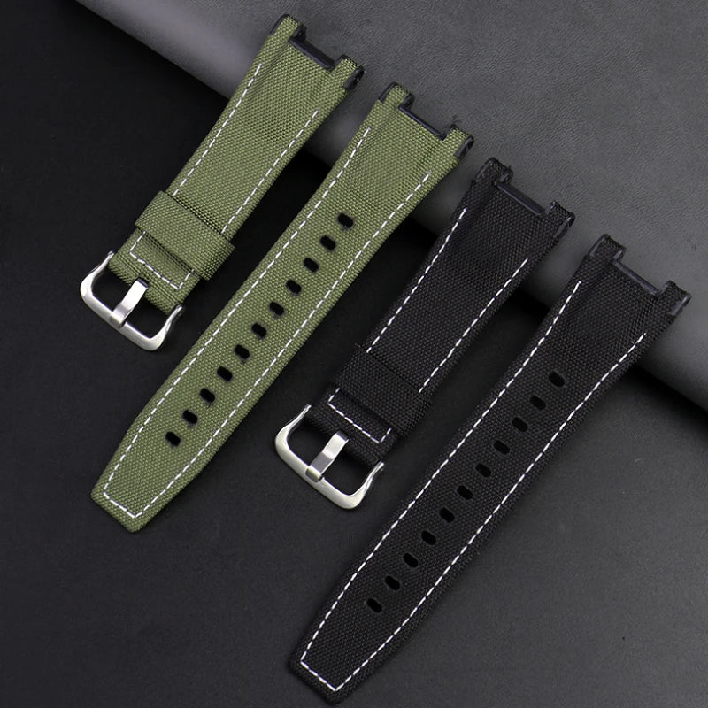 for Casio GST-S130/S110/S120/W130l/B100/W300 Strap Belt Genuine Leather Nylon Men's Watch Band Replacement bracelet Accessories