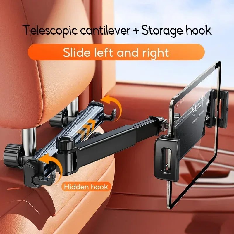 Hipacool Car Phone Holder Tablet Seat Back Stand Headrest Back Seat with 360° Rotatable for 4.7-12.9" for iPhone iPad Universal