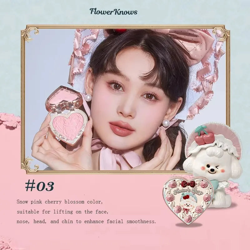 Flower Knows Chocolate SWEETIE BEAR Makeup Set Eyeshadow Palette Matte Lip Mud Blush Long Lasting Black Mascara Cream Original