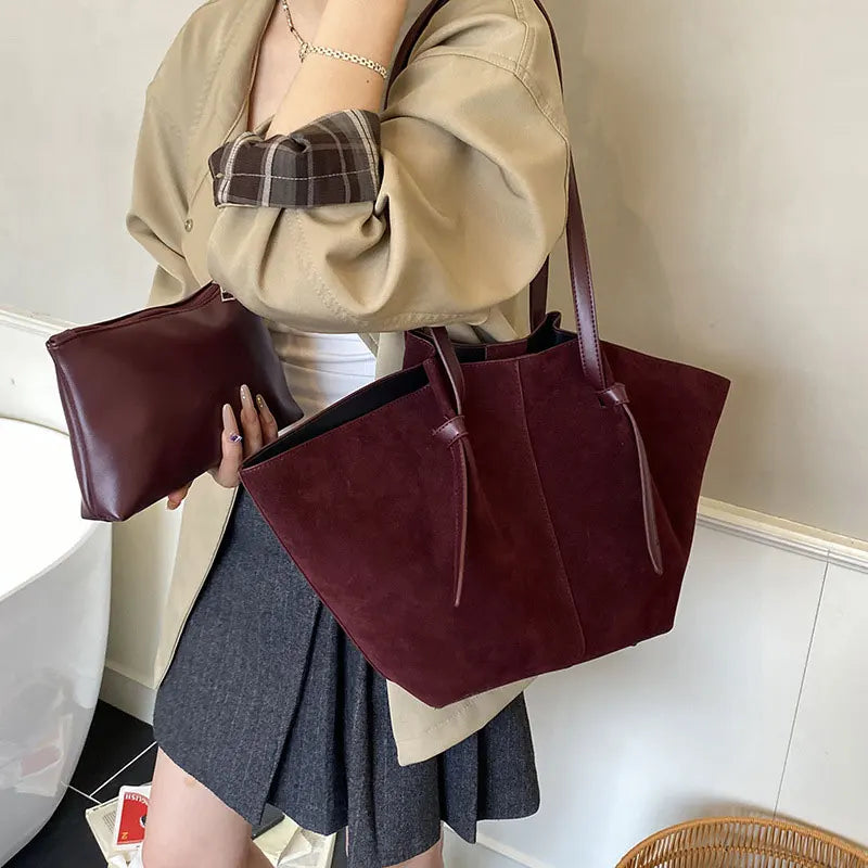 Luxury Large Capacity Women's Underarm Wing Bag, Female French Commuter Wings Handheld Shoulder Bag, Underarm Shopper Tote Bag