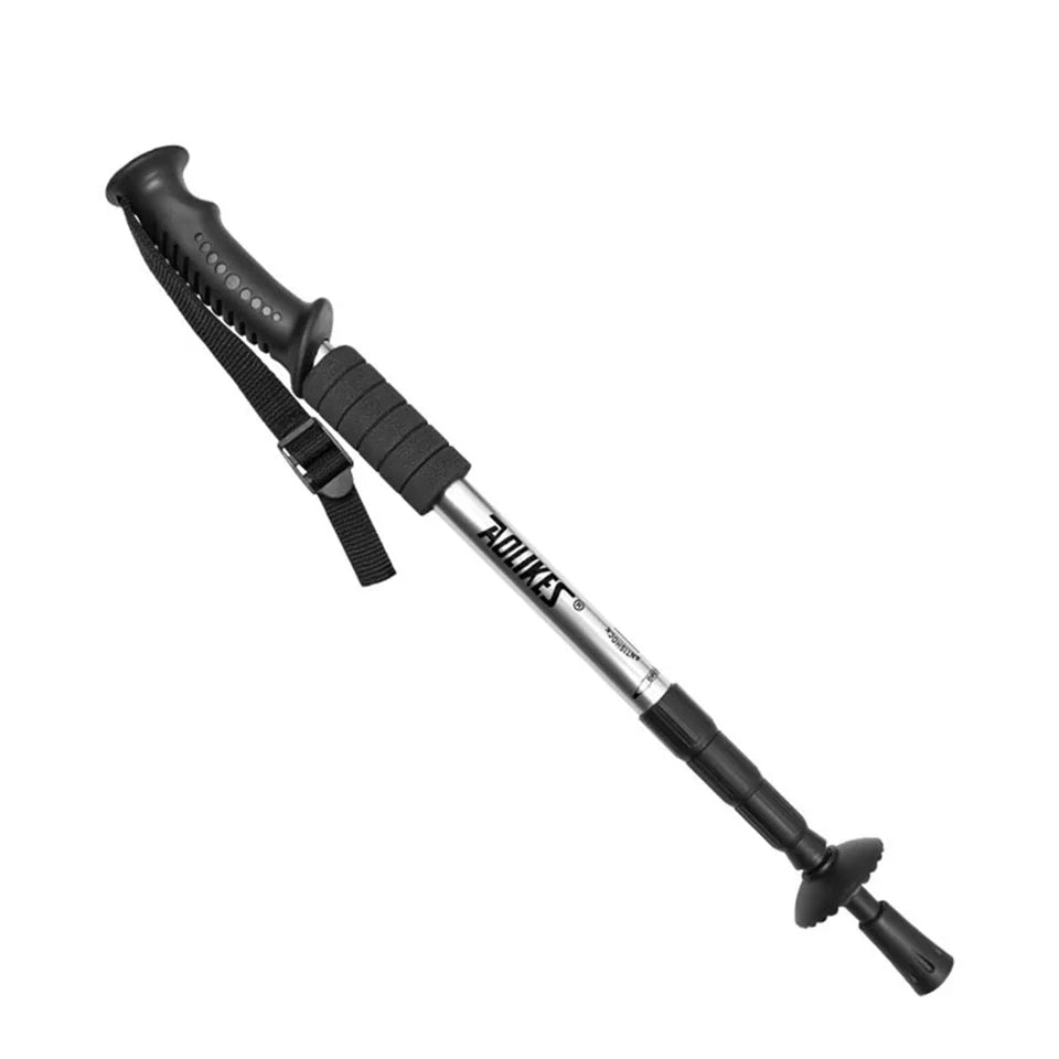 AOLIKES Aluminium Alloy Teleskopic Stick Hiking Poles Bastão De Trekking Walking Stick Ultralight Absorber Walking Cane