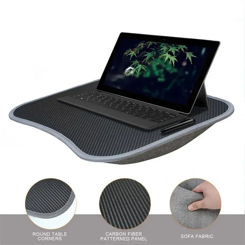 Multifunctional Laptop Desk With Cushion and Filled with Foam Particles, Small Pillow Table, Hard Mouse Pad Large Computer Desks