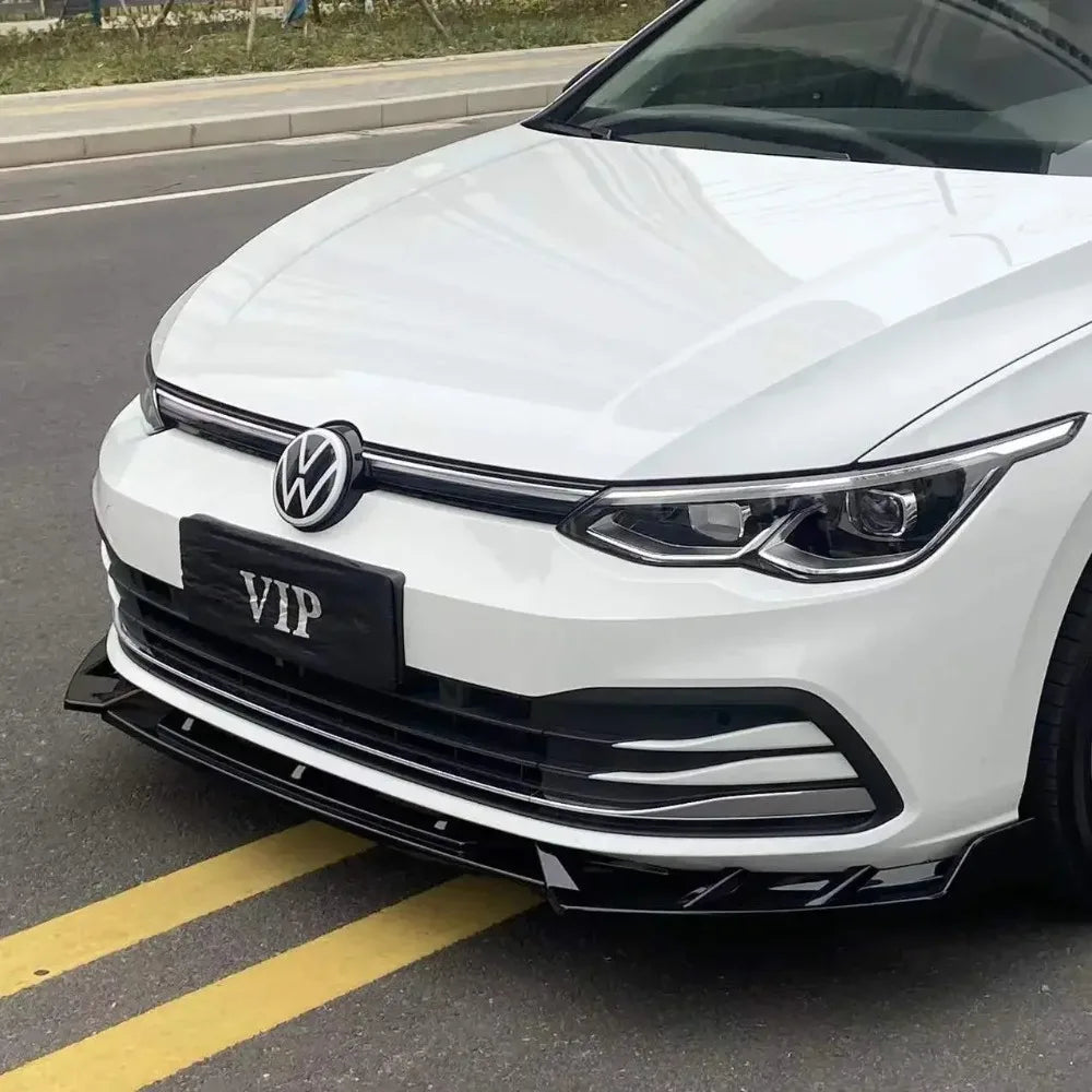 For Volkswagen VW Golf 8 MK8 Ⅷ R GTI GTD GTE 2019 To 2023 Front Bumper Lip Splitter Spoiler Diffuser Body Kit Auto Accessories