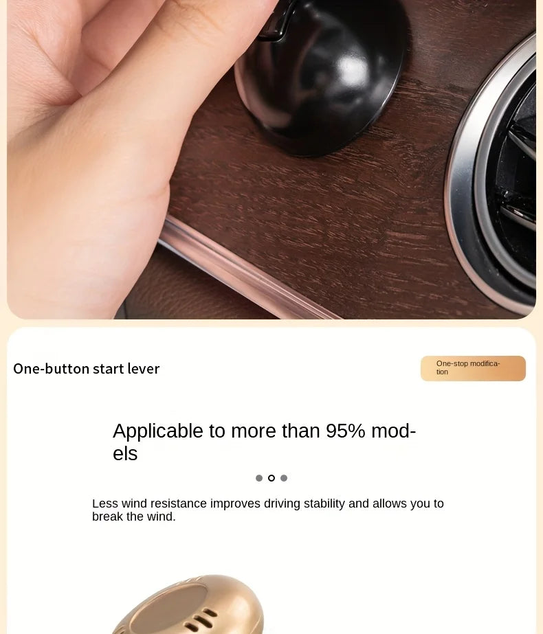 Car Start Button Alloy Decorative Cover，Universal Engine Starter/Stop Decorative Pole，Car Interior Decoration Accessories