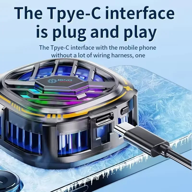 New X76A Magnetic Display Phones Cooler Back-Clip 2 in 1 Game Cooler Semiconductor Fast Phone Cooling Fan for IOS Android Phone