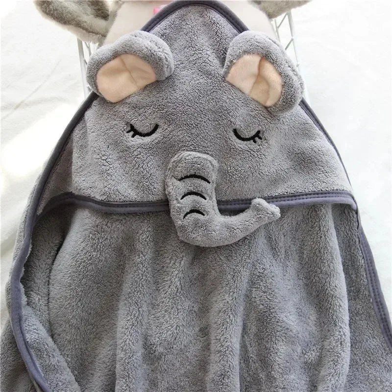 80*80cm/ Cartoon Baby Bath Towel Body Hooded Polyester Fiber Baby Bathrobe Newborn Swaddling Girl and Boy Baby Blanket