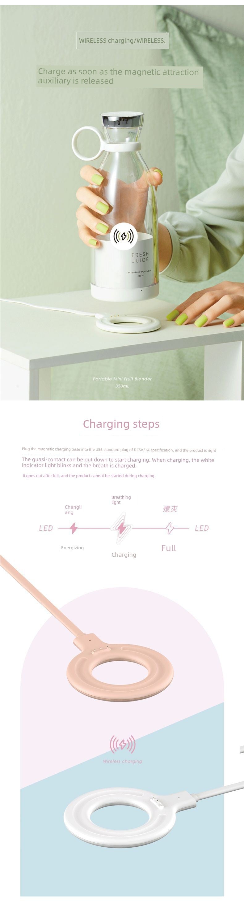 Portable Juicer Cup 2025 New Arrival Small Portable Automatic Fruit Juicer Good-looking Weight Loss Juice Cup