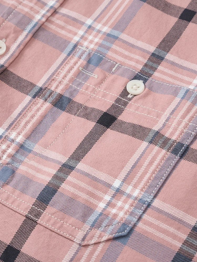 SIMWOOD 2025 Autumn New Oversize 100% Cotton Fabric Plaid Shirts Men Washed Vintage Check Shirts