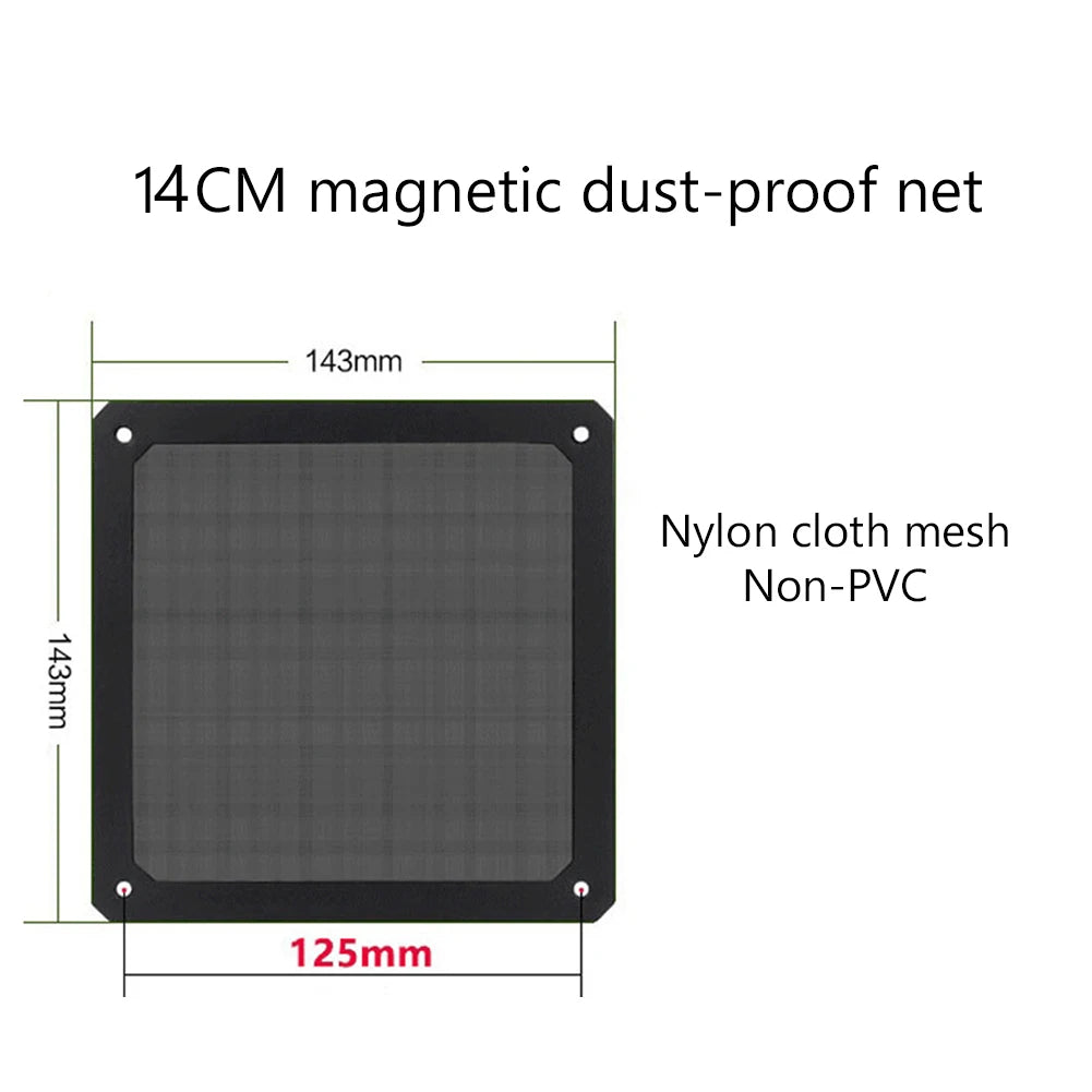 1-5PCS PC Case Filter Net 8/9/12/14cm Magnetic Frame Dust Filter Dustproof Mesh Cover Net Guard with Hole Computer Accessories