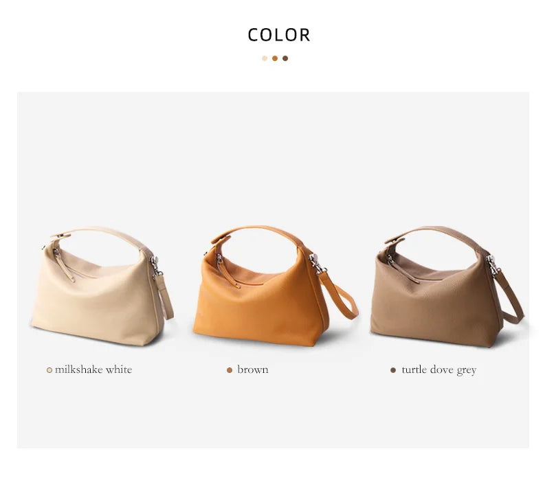 2024 New Women's Bag Female Luxury Soft Genuine Leather Handbag Lady Fashion Daily Casual Shoulder Bag Girls Crossbody Messenger