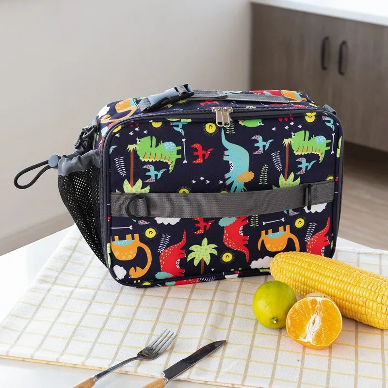 2025 New Cute Cartoon Kids Bento Lunch Bag Unicorn Print Reusable Lunch Box Double Insulated Waterproof for Children 3Years+