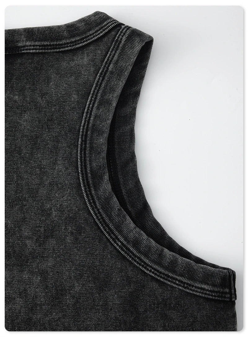 ZODF Women 2025 Hotsweet Girls Washed Cotton Tank Tops Female 315gsm Slim Pleated Arc Hem Camisole TEE Brand Tops HY0574