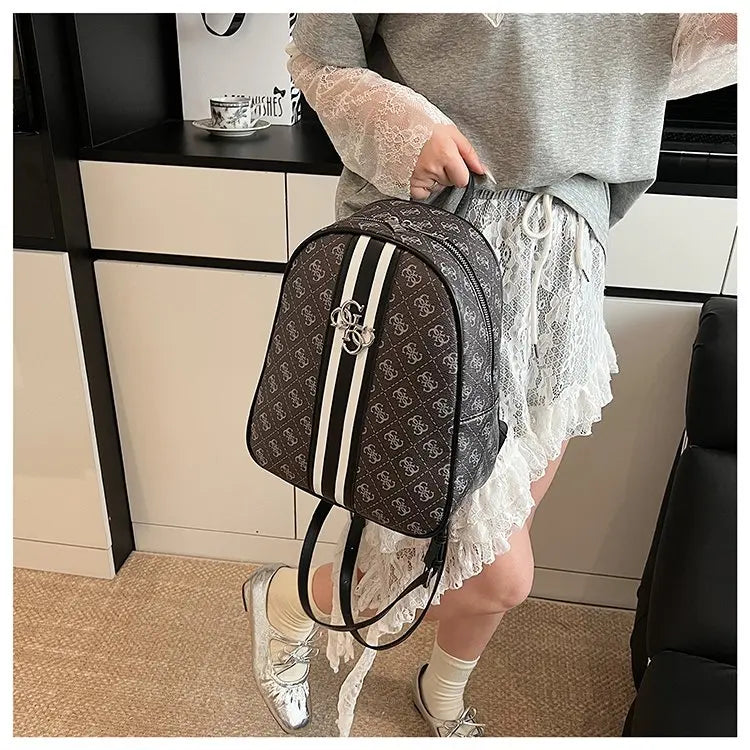 Luxury large capacity outdoor travel handbag, modern trendy women's backpack, classic design zipper shoulder bag