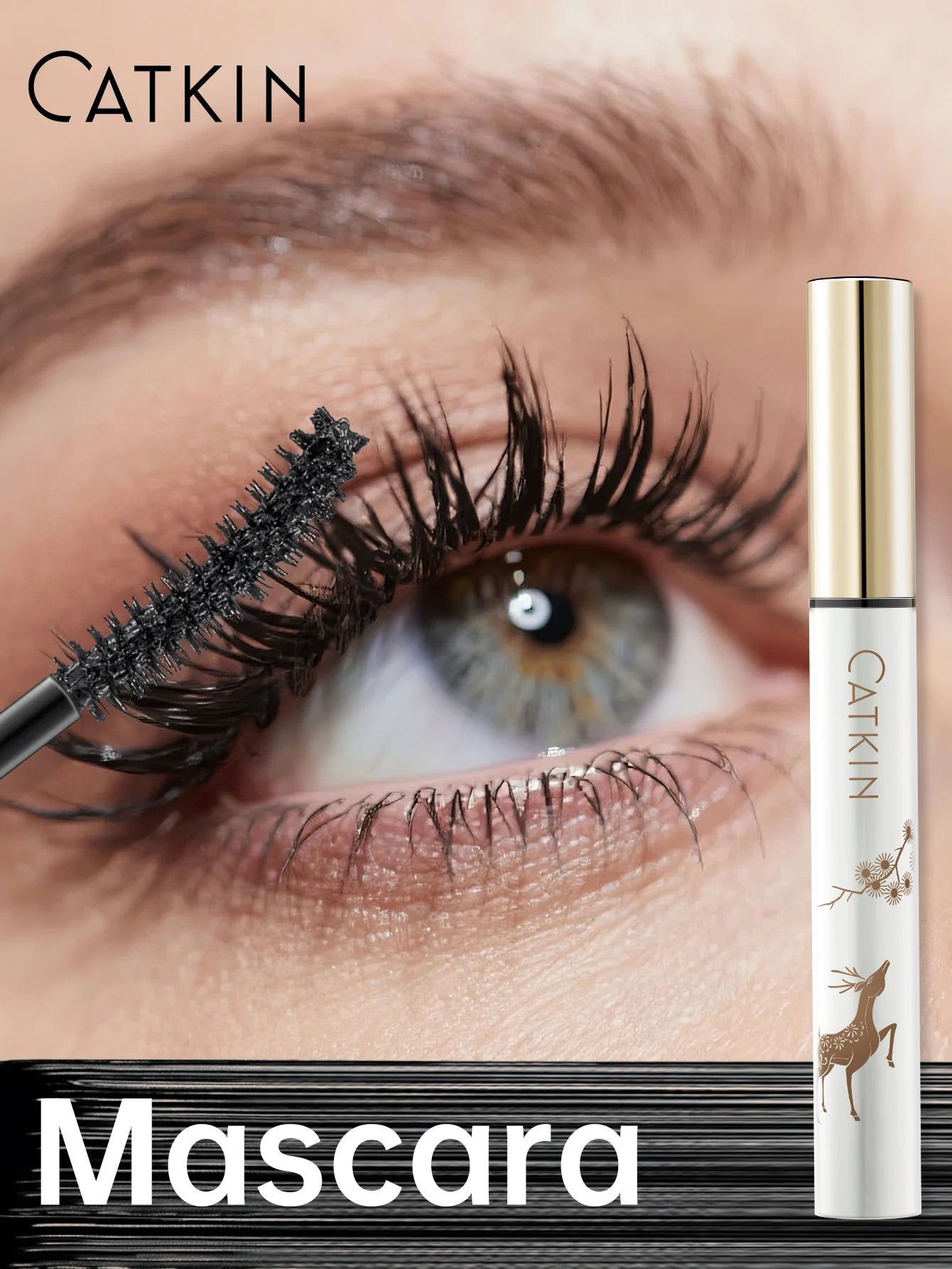 CATKIN Makeup Black Lifting Mascara, Volume and Length Mascara with Waterproof & Long Lasting for sensitive eyes.