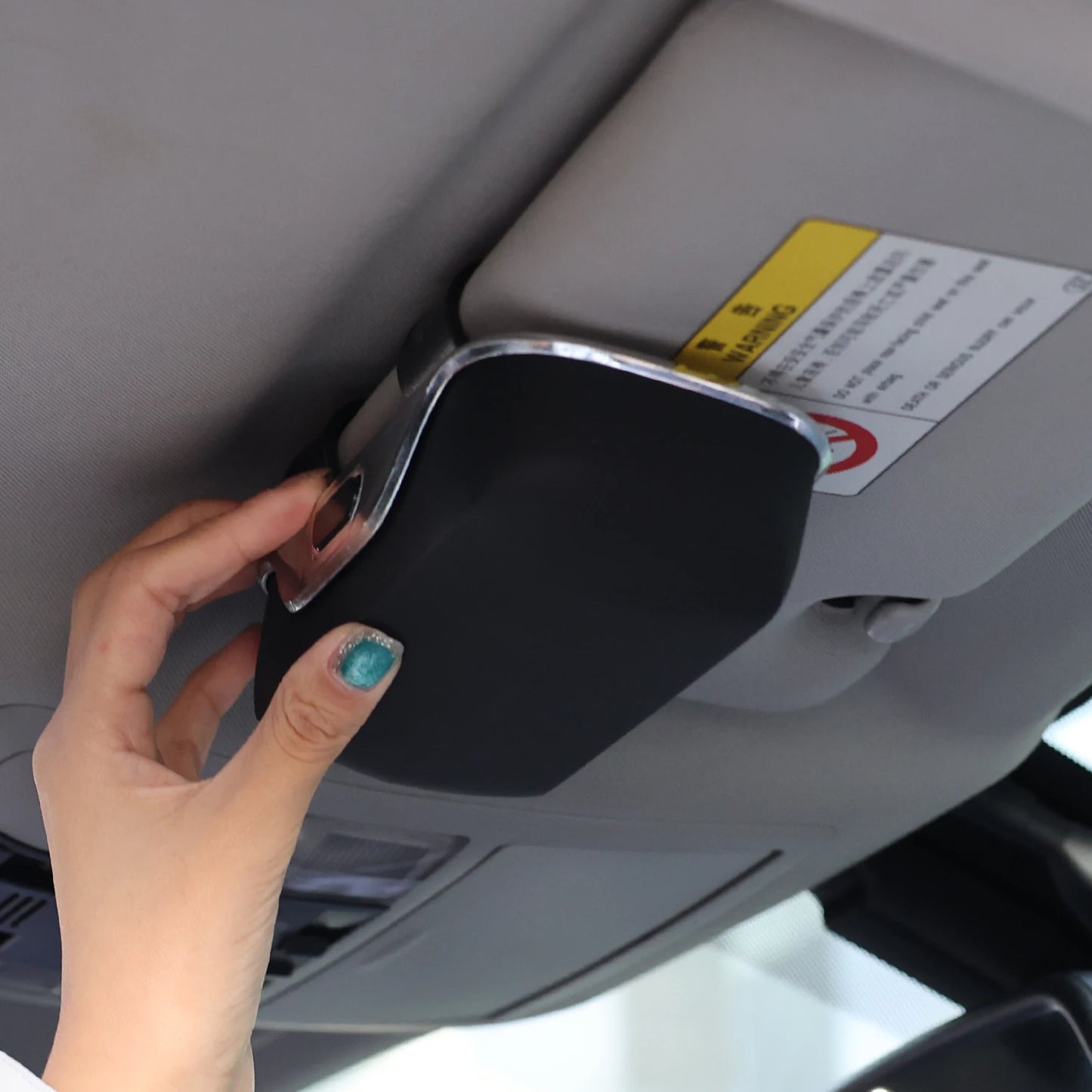 Portable Car Sunglasses Case Holder Sun Visor Clip Storage Box Organizer Glasses Cage Auto Interior Accessories Universal Parts