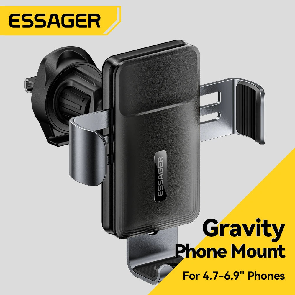 Essager Gravity Car Phone Holder Air Vent Clip Mount Mobilephone Stand For 4.7-6.5 Inch Phone  For iPhone 16 15 14 13 Pro Xiaomi