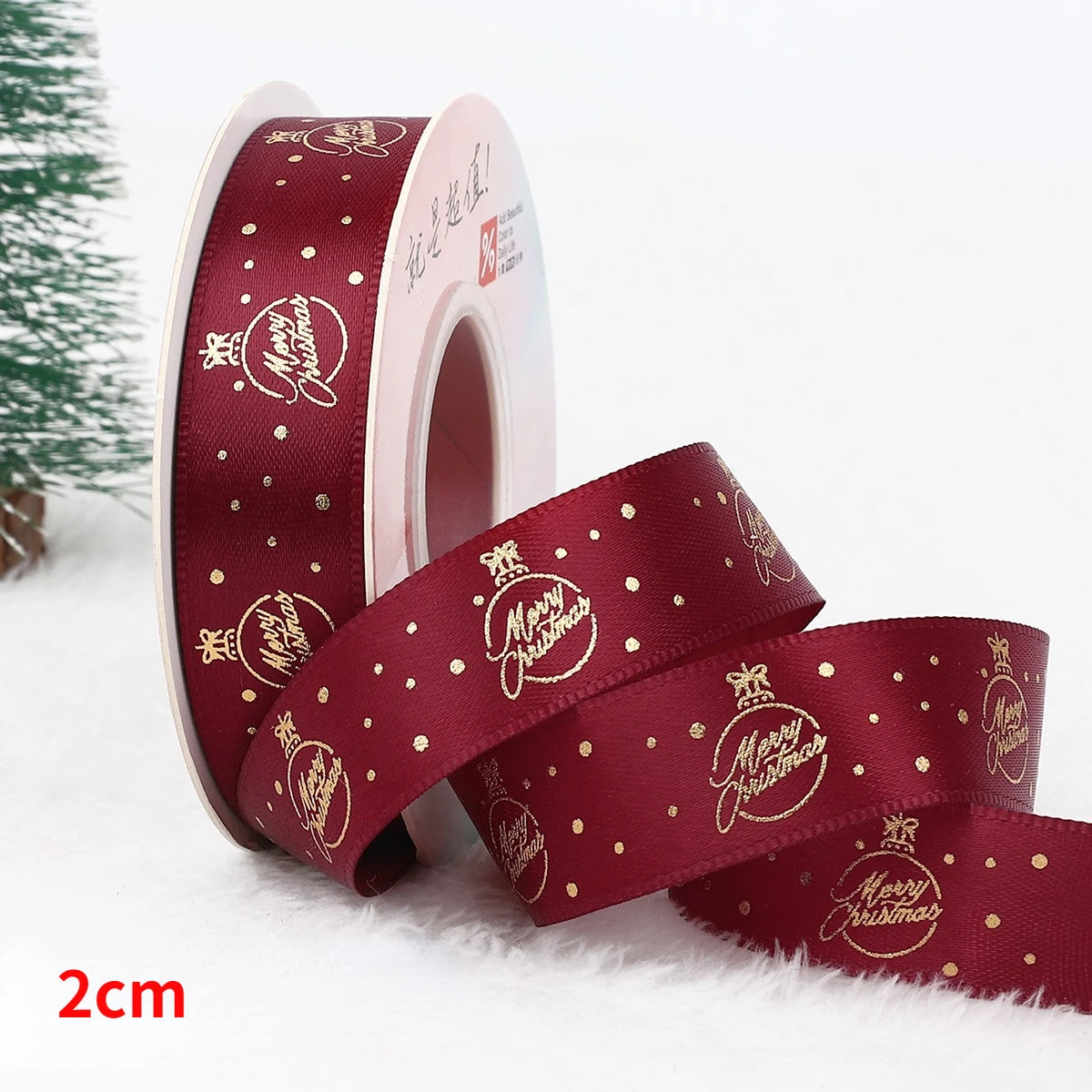 5yards Christmas Ribbon Printed Christmas Polyester Ribbon For Handmade Design Christma Decoration DIY Cake Bouquet Gift Packing