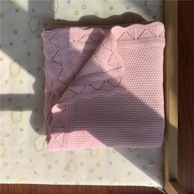 Knitted Baby Blankets Newborn Swaddle Wrap Throw Blanket Nordic Cotton Soft Baby Stroller Crib Blanket Nursery Bedding Quilt