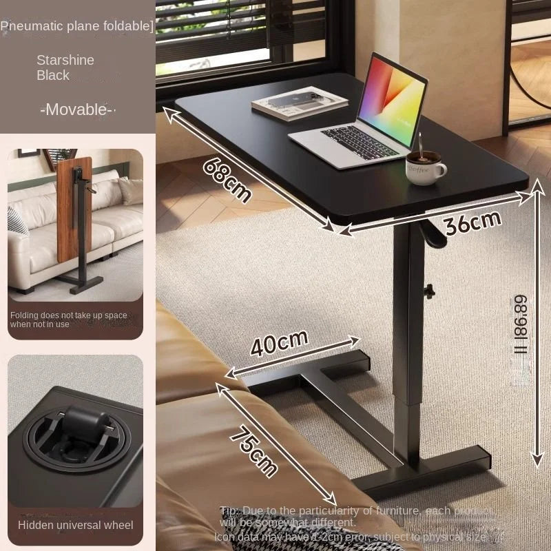 Folding bedside table pneumatic lift table mobile study table computer table office desk lazy dining table