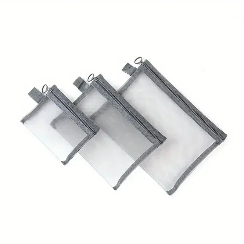 1/12pcs Mesh Clear Cosmetic Bags Small Large Black Makeup Bag Portable Travel Toiletry Organizer Case Lipstick Storage Pouch