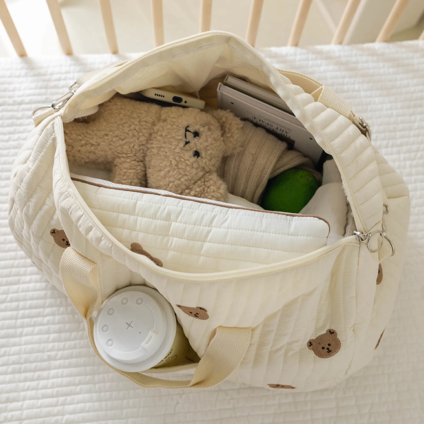 Personalized Small Bear & Bunny Diaper Bag Custom Embroidered Name Large Capacity Travel Mommy Bag Hospital Bag Baby Shower Gift