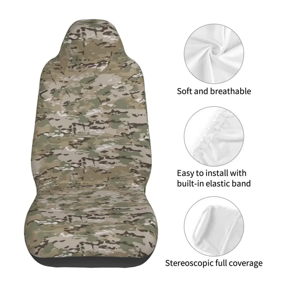 Urban Style Camouflage Universal Car Seat Cover Off-Road For SUV Multicam Front Rear Flocking Cloth Cushion Fabric Hunting